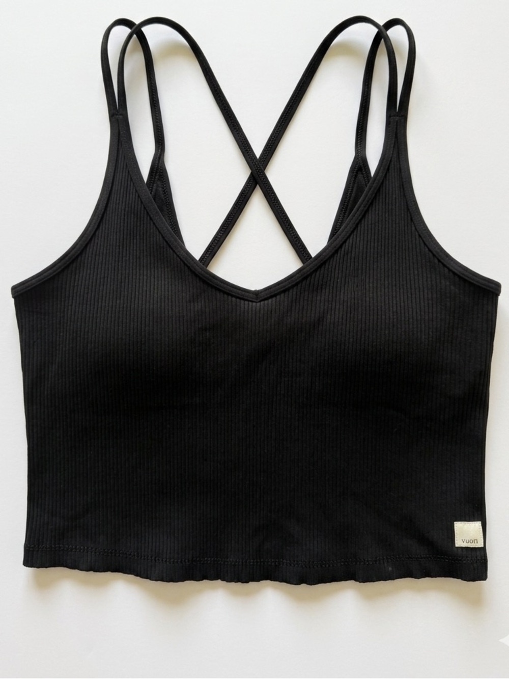 Vuori Ribbed Black Tank Top Size Large